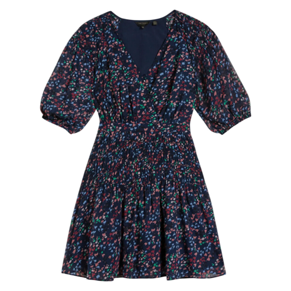 (14 UK, Navy) Ted Baker Womens/Ladies Casadee Mini Smock Panel Wrap Dress