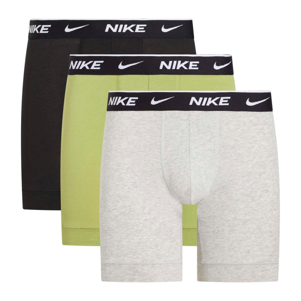 (XL, Black/Green/Grey) Nike Mens Boxer Shorts (Pack of 3)