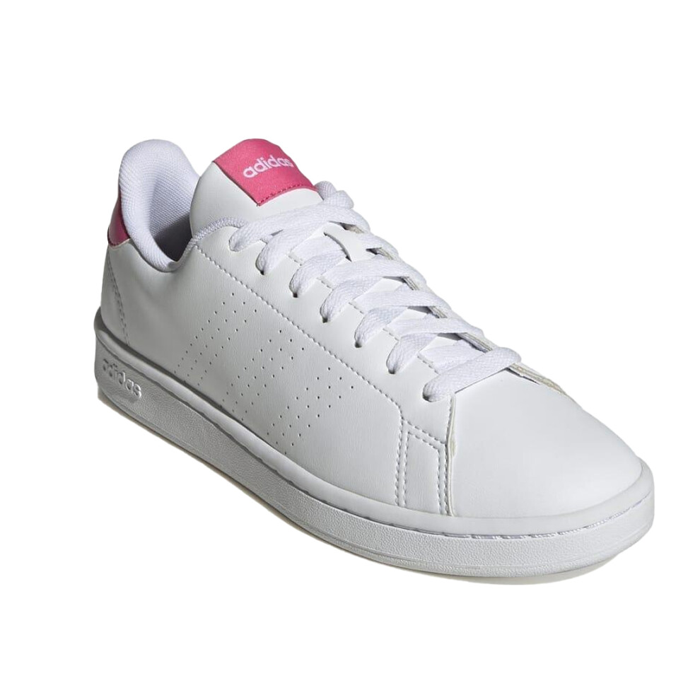 (6 UK, White/Scarlet) Adidas Mens Advantage Tennis Shoes