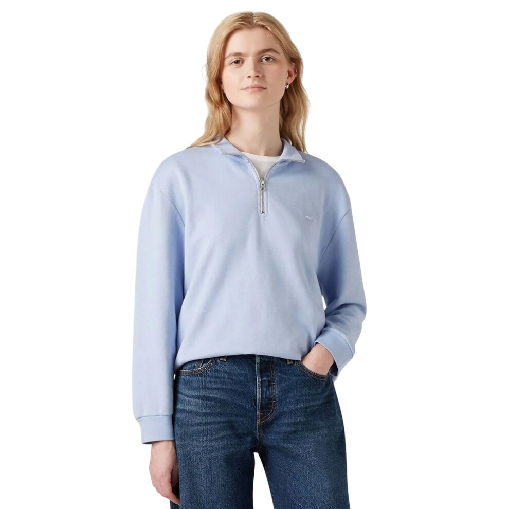(10 UK, Light Blue) Levis Womens/Ladies Everyday Quarter Zip Sweatshirt