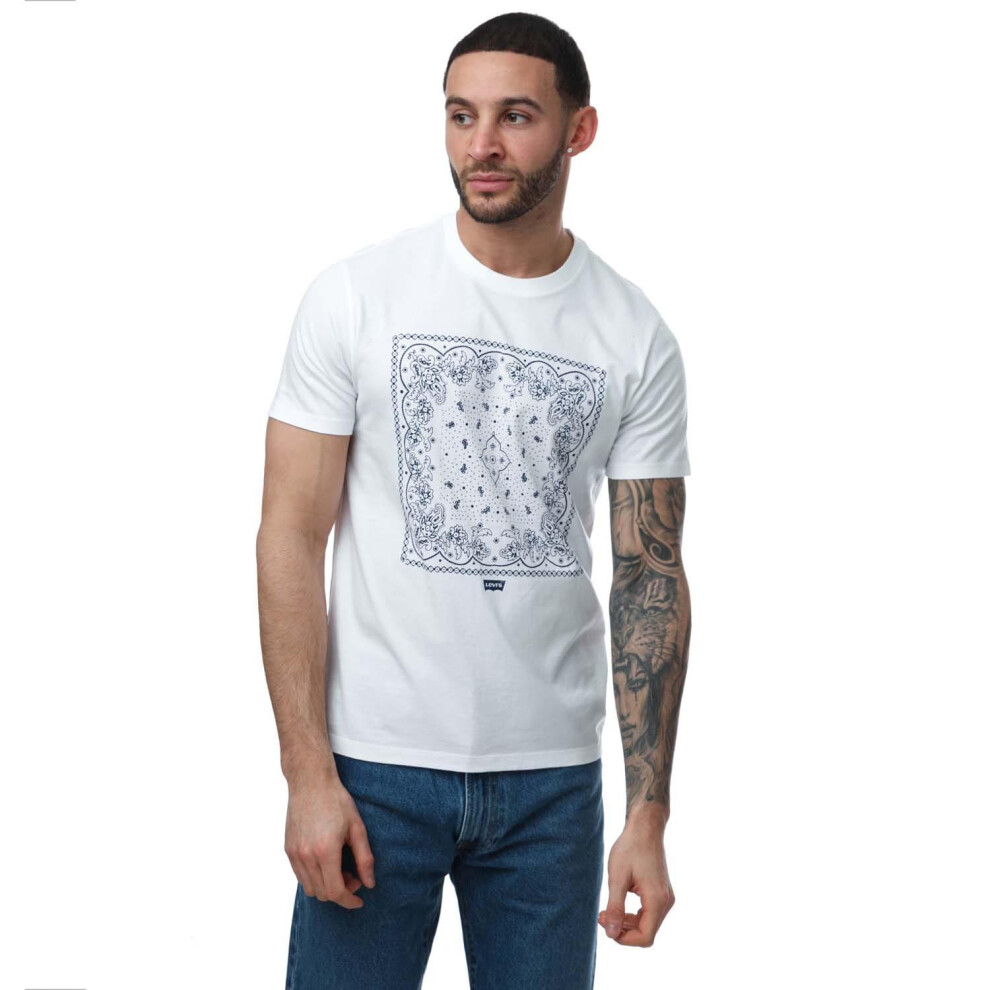 Levis Mens Bandana Print Crew Neck T-Shirt