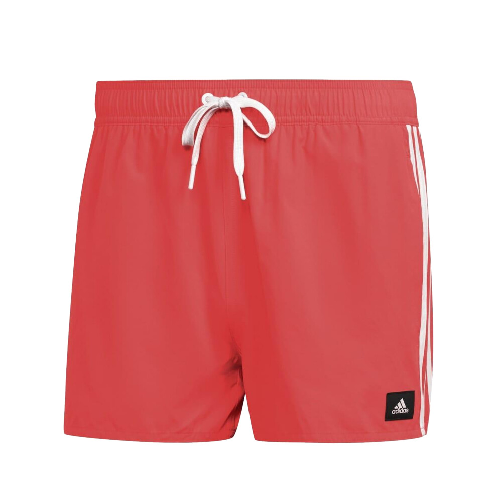 (S, Orange) Adidas Mens CLX Striped Swim Shorts