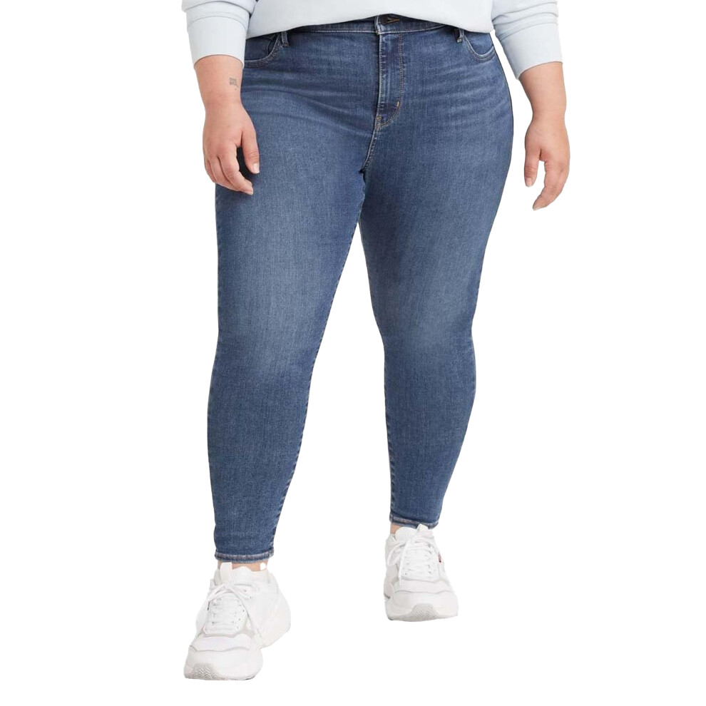 Levis Womens/Ladies 720 High Rise Super Skinny Leather Patch Plus Jeans
