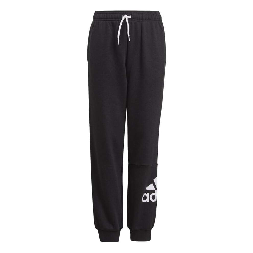(7-8 Years, Black/White) Adidas Boys Essentials French Terry Jogging Bottoms