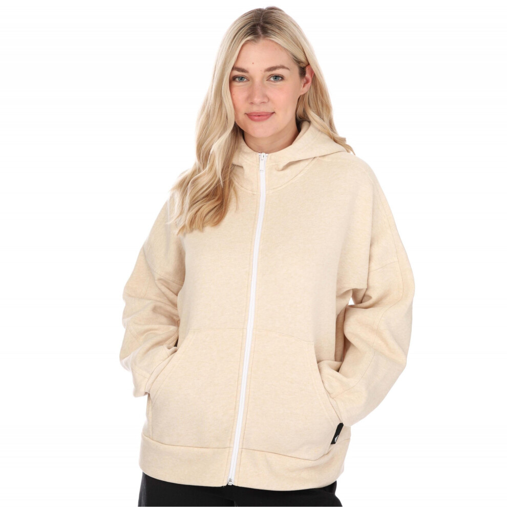 (XS, Beige) Adidas Womens/Ladies Studio Lounge Fleece Full Zip Hoodie