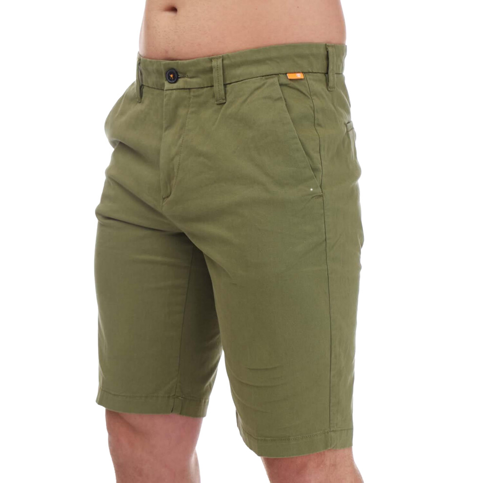 (38R, Green) Timberland Mens Twill Shorts