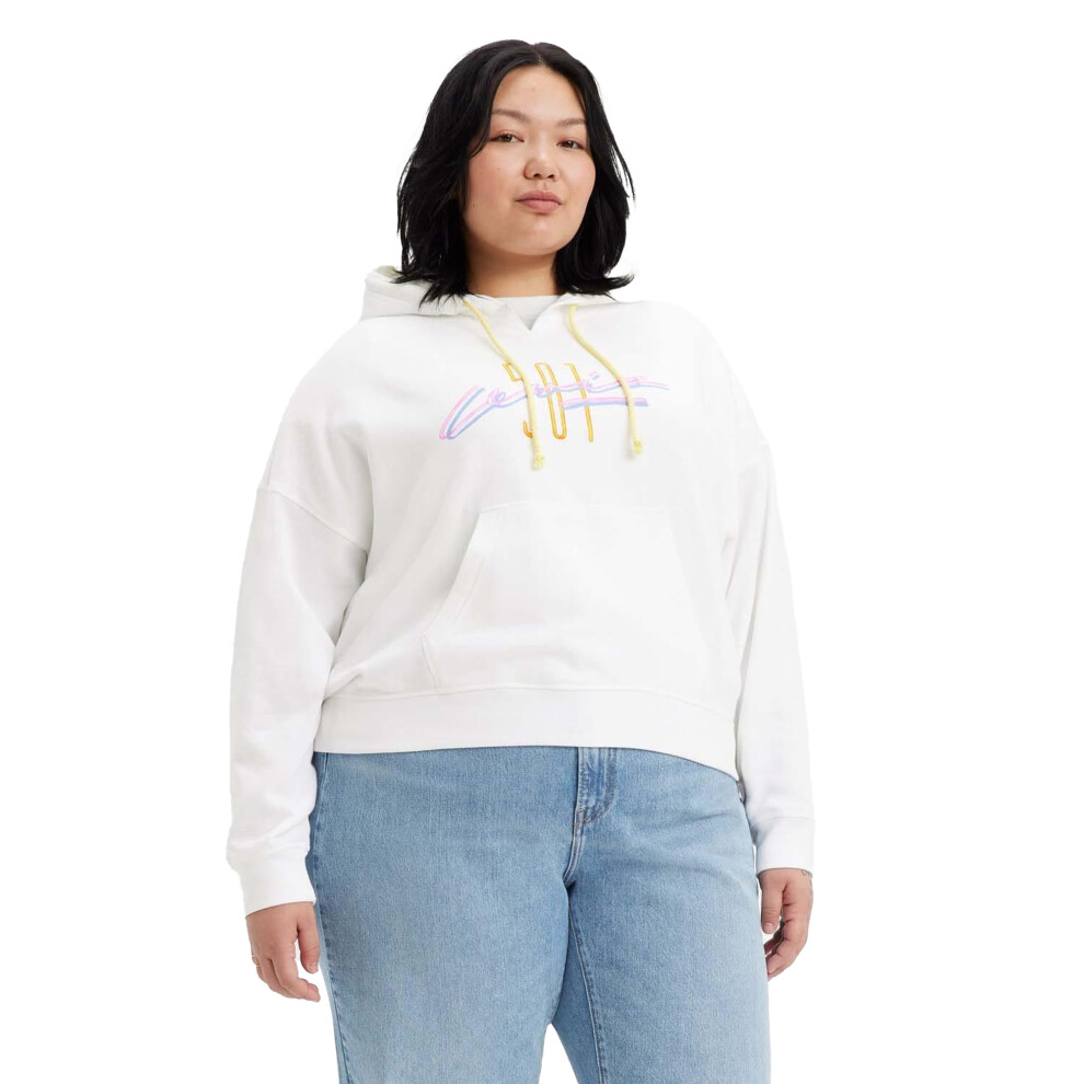 (14 UK - 16 UK, White) Levis Womens/Ladies Authentic Graphic Plus Hoodie