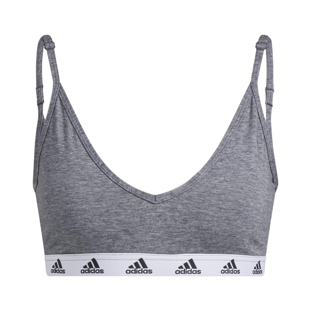 (S, Grey/Black) Adidas Womens/Ladies Purebare Lights Sports Bra