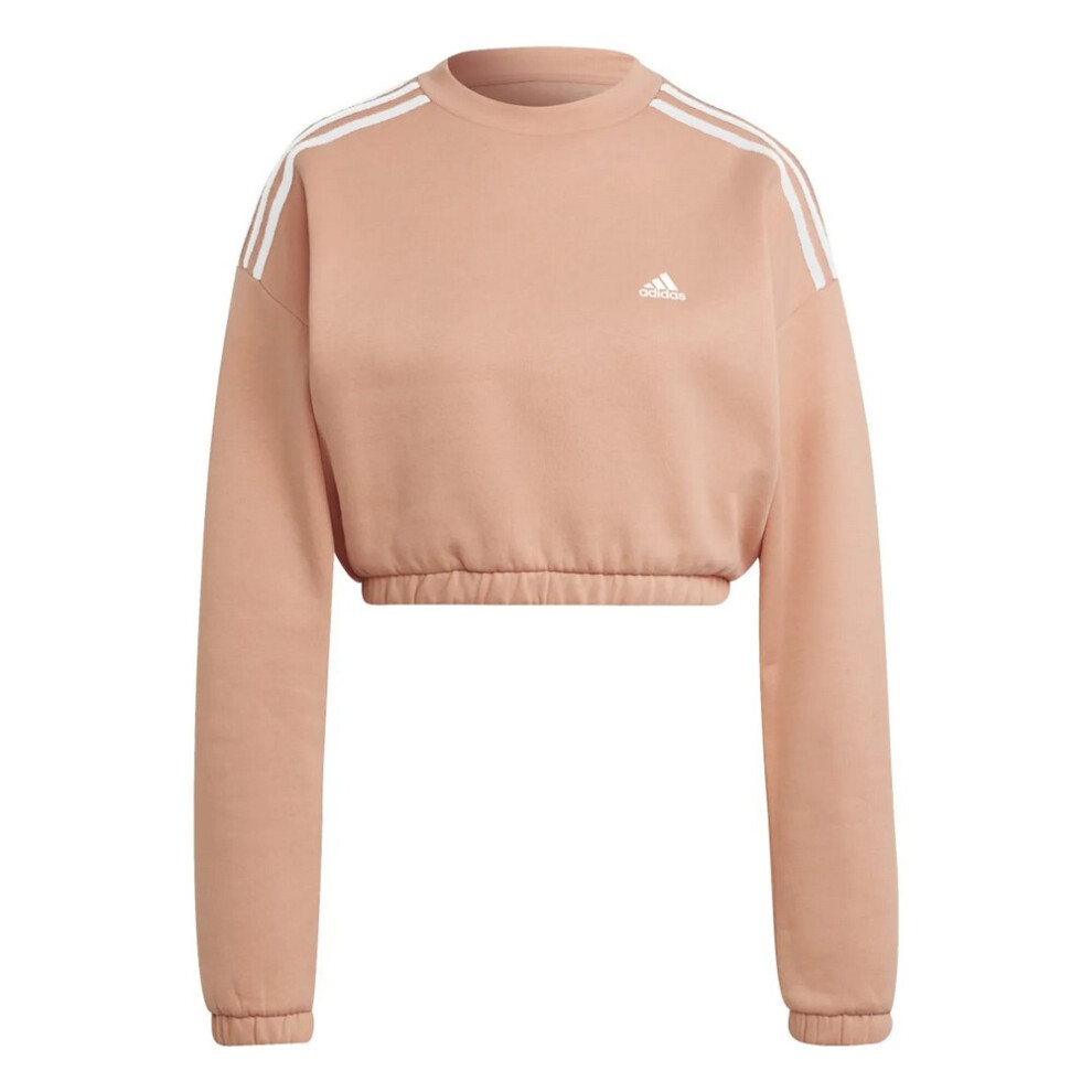 (20 UK - 22 UK, Blush) Adidas Womens/Ladies Hyperglam Crew Neck Crop Sweatshirt