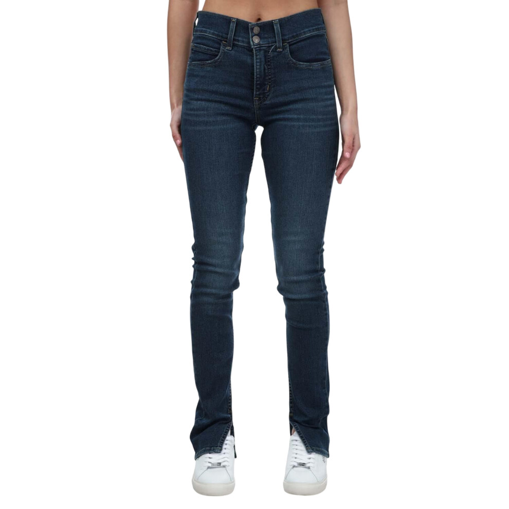 (28XS, Dark Blue) Levis Womens/Ladies 311 Leather Patch Slit Hem Shaping Skinny Jeans