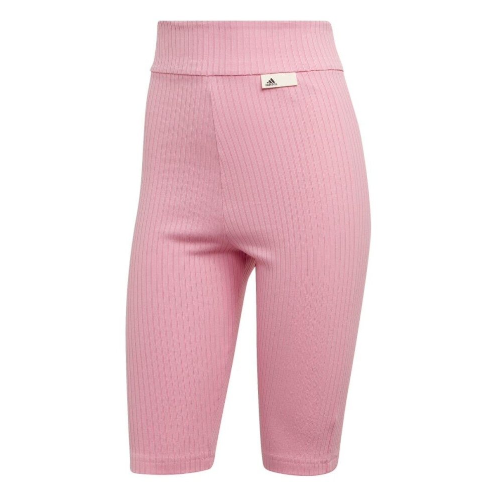 (4 UK - 6 UK, Pink) Adidas Womens/Ladies Studio Lounge Ribbed Shorts