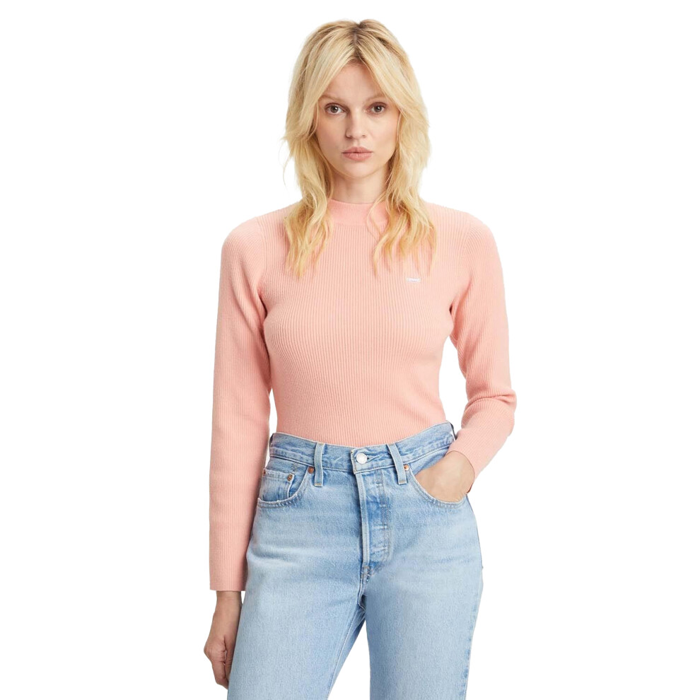 (14 UK, Pink) Levis Womens/Ladies Ribbed Crew Neck Sweatshirt