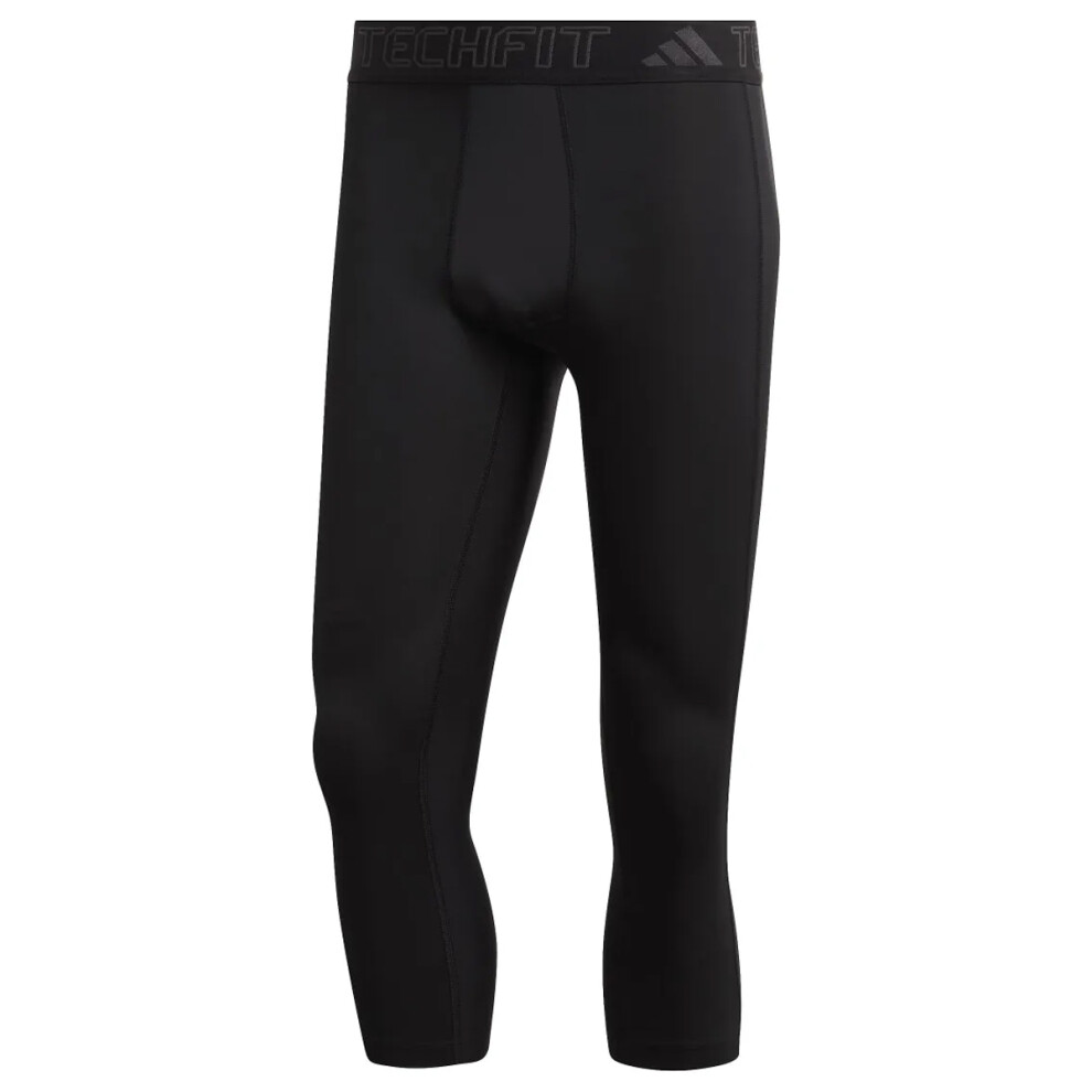 (XS, Black) Adidas Mens TechFit Training 3/4 Tights