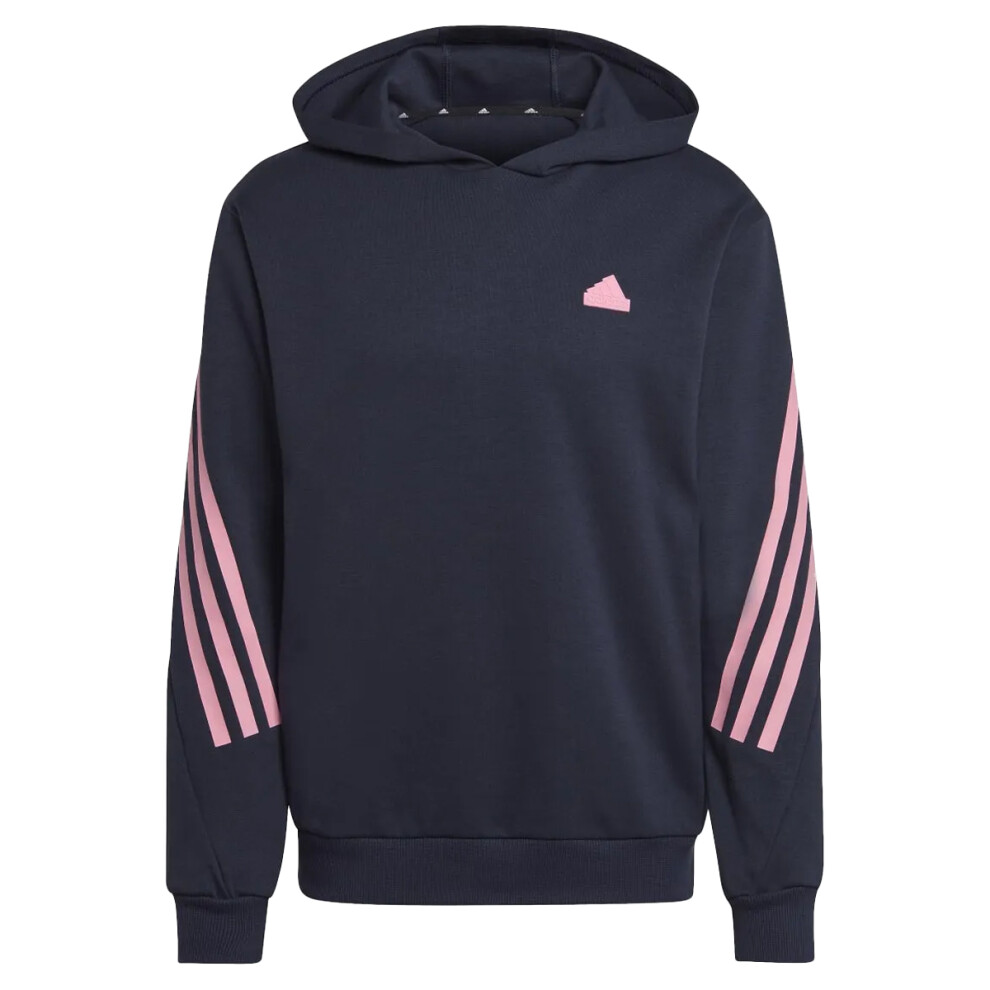 (XS, Inkwell) Adidas Mens Future Icons Stripes Hoodie