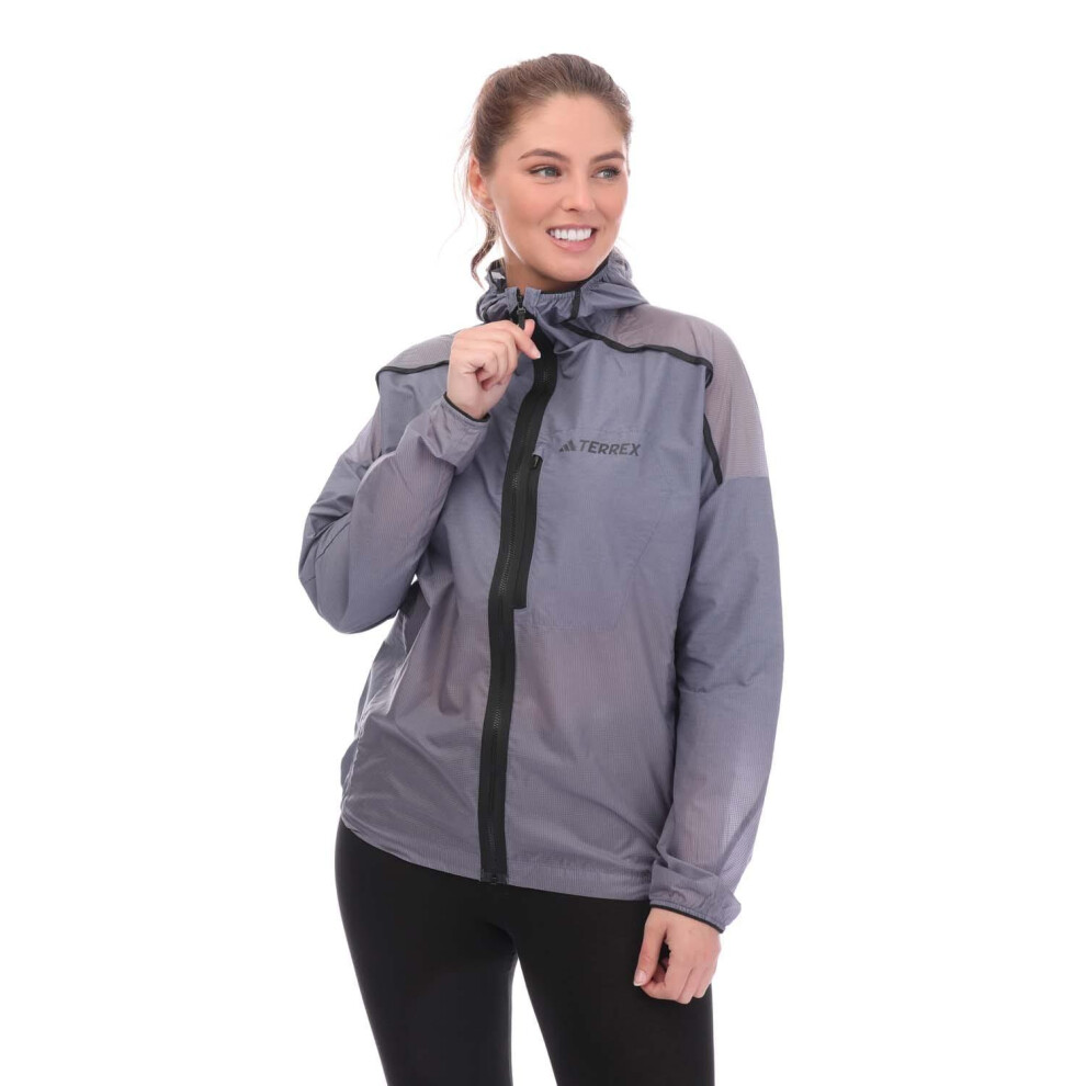 (10 UK, Blue) Adidas Womens/Ladies Terrex Agravic Trail Running Windbreaker