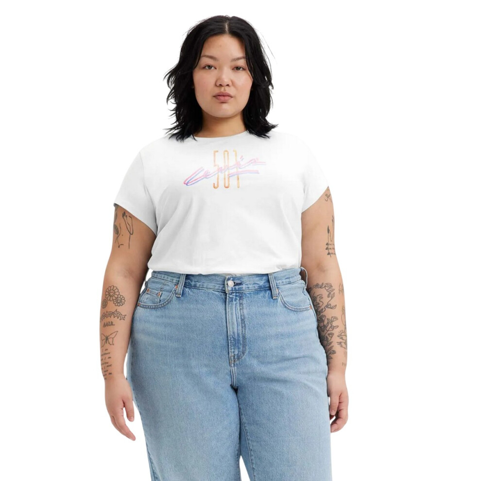 (22 UK - 24 UK, White) Levis Womens/Ladies Authentic Graphic T-Shirt