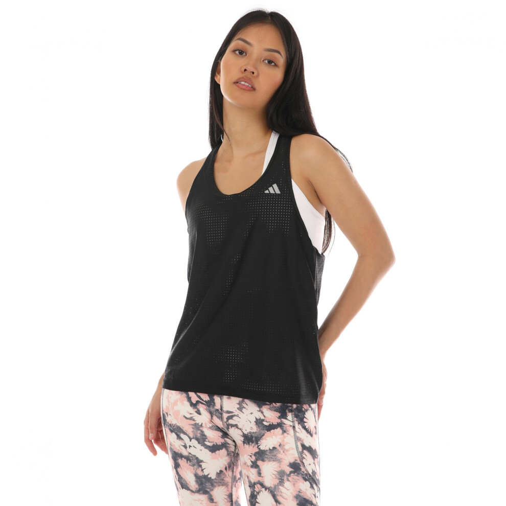 (6 UK, Black) Adidas Womens/Ladies Fast Running Tank Top