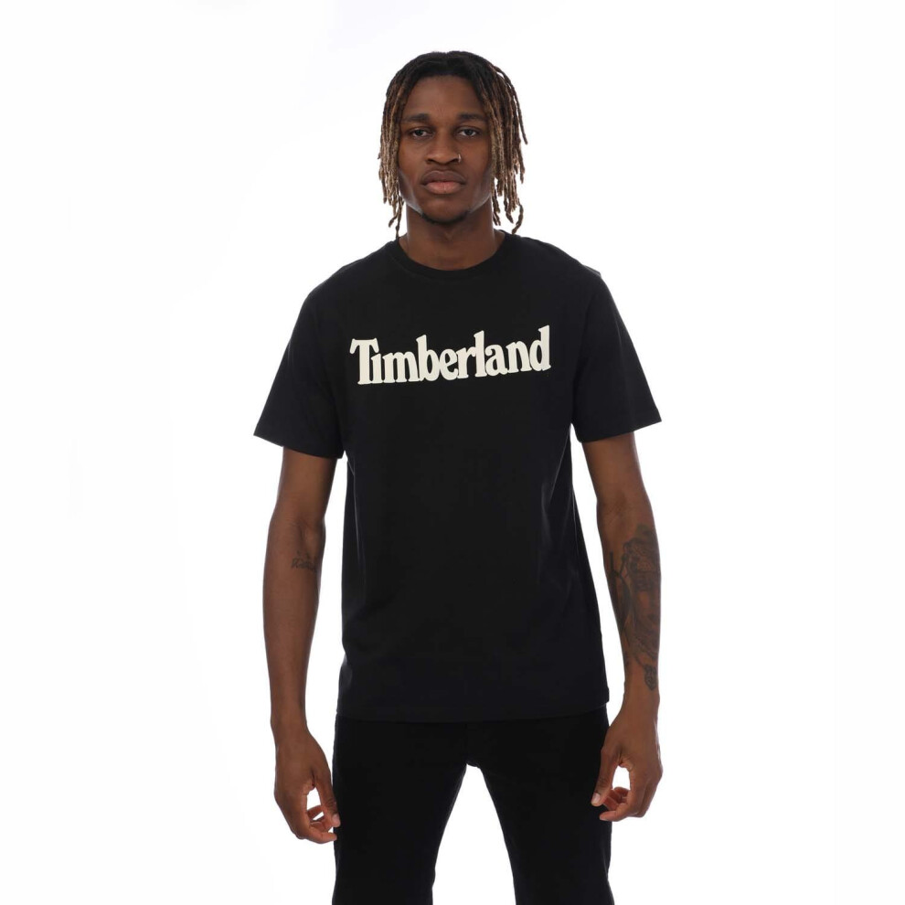(S, Black) Timberland Mens Northwood Wordmark T-Shirt