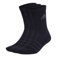 (S, Black/Grey) Adidas Unisex Adult Cushioned Crew Socks (Pack of 3)