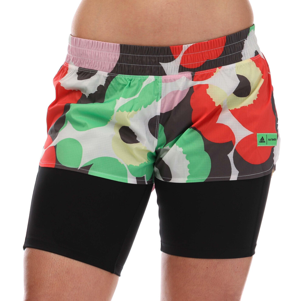 (12 UK - 14 UK, Multicoloured) Adidas Womens/Ladies X Bold Marimekko Running Shorts
