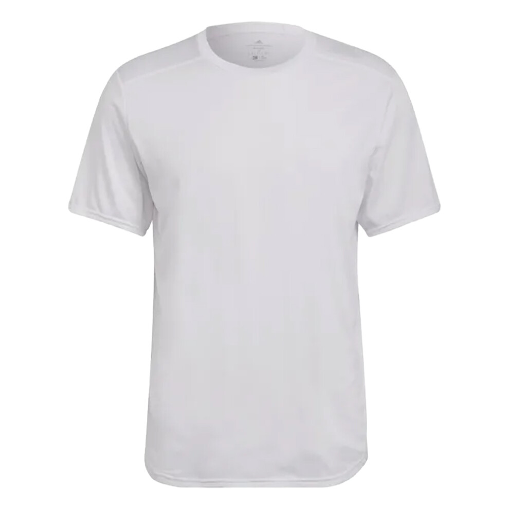 (S, White) Adidas Mens Designed For Running T-Shirt