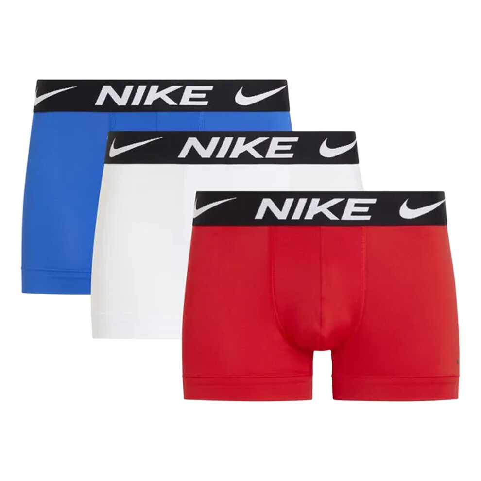 (XS, Red/White/Blue) Nike Mens Essential Micro Dri-FIT Boxer Shorts (Pack of 3)