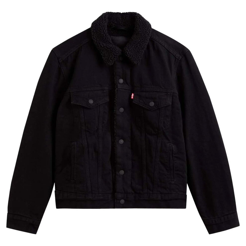 (8 UK, Black) Levis Womens/Ladies Ex-Boyfriend Sherpa Trucker Jacket