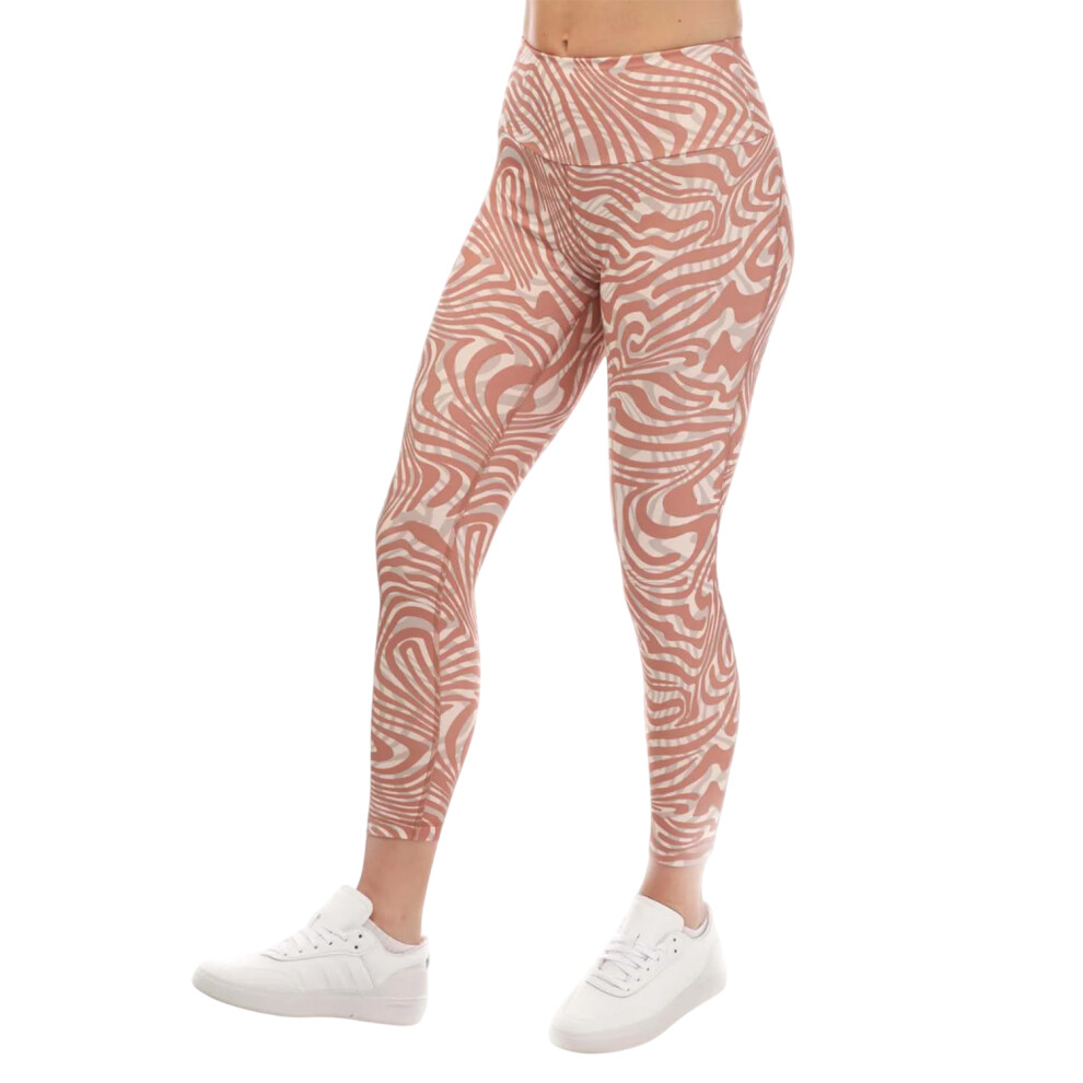 (4 UK, Clay Strata) Adidas Womens/Ladies Essentials Zebra Print Yoga 7/8 Leggings
