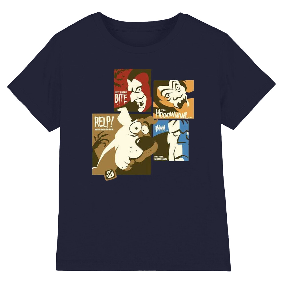 (5XL, Sand) Scooby Doo Mens Squares Faces Cotton T-Shirt