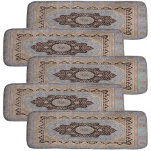 (As show, One size) 5pcs Non-slip Stair Carpet Treads Washable Stair Tread Mat with Adhesive Tape and Rubber Backing(Pattern 5)