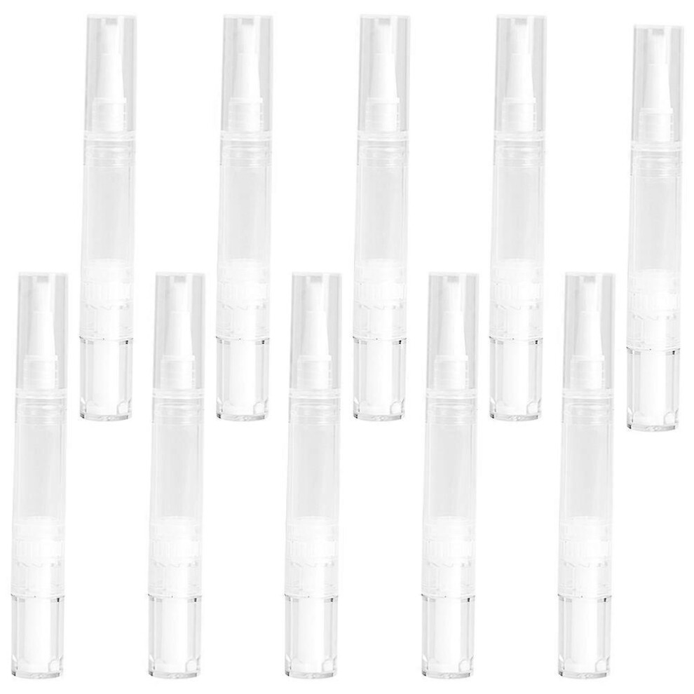 (As show, One size) 10pcs Transparent Twisting Pens Cosmetic Refillable Container Lip Gloss Applicator Empty Tubes(5ML)