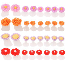 (As show, One size) 32 pcs Flower Toe Separators Pedicure Toe Separators Silicone Toe Separators for Nail Polish