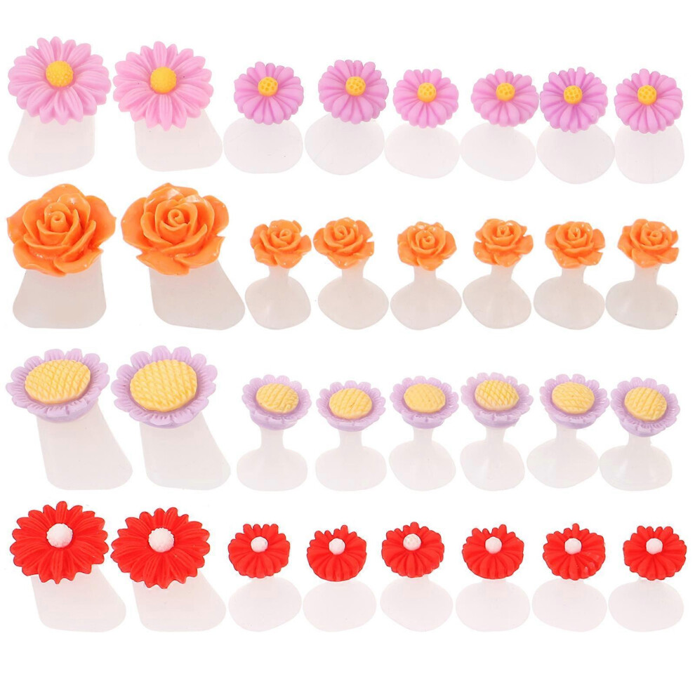(As show, One size) 32 pcs Flower Toe Separators Pedicure Toe Separators Silicone Toe Separators for Nail Polish