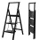 Heavy Duty 3 Step Folding Ladder with Handrail Black 1