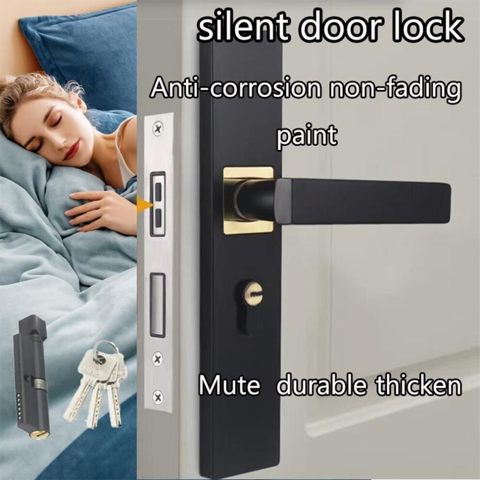 (GERMANY) Silent Mechanical Door Lock with Keys for Anti-theft Security Ideal for Bedroom and Bathroom Interior Wood Doors