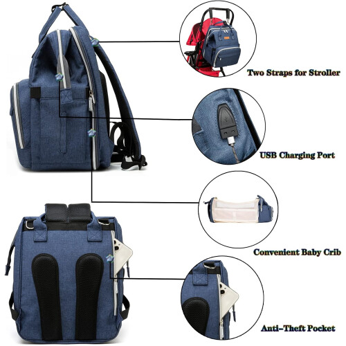Large Baby Changing Bag Backpack, Baby Bed Backpack 2