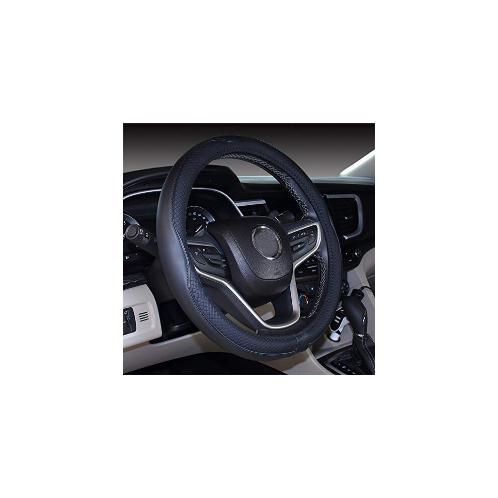 Mayco Bell Small Size Steering Wheel Cover Anti-Slip Safety Soft Breathable Durable Full Surround Comfortable Grip Microfiber Leather 14-14.25 Inch Bl 4772317493542