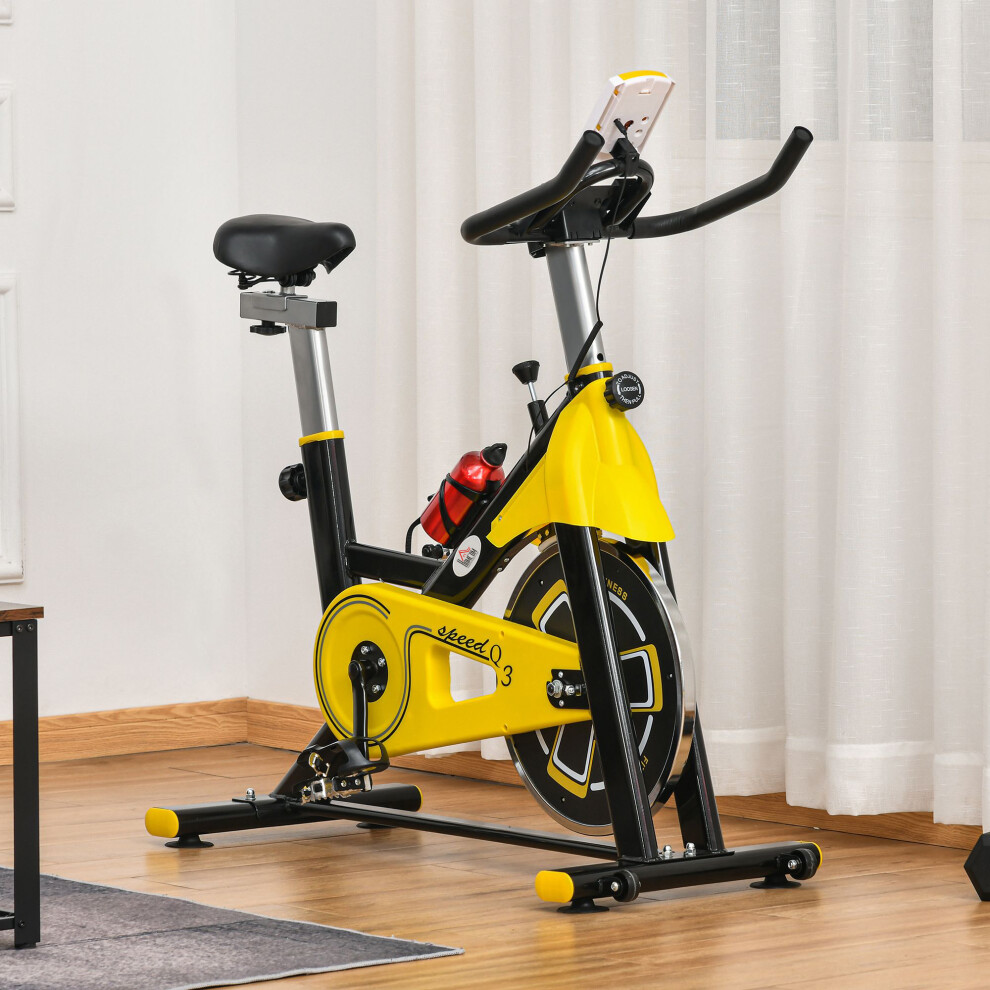 HOMCOM Exercise Bike with 6kg Flywheel, Belt-Drive, Adjustable Resistance, LCD Monitor, 150kg Capacity, A90-213V01