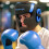 SPORTNOW Boxing Headguard w/ Adjustable Strap for Sparring, Kickboxing, Blue 1