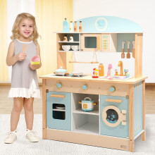 Robotime ROBUD Wooden Kids Pretend Role Play Kitchen Aged 3+, Blue