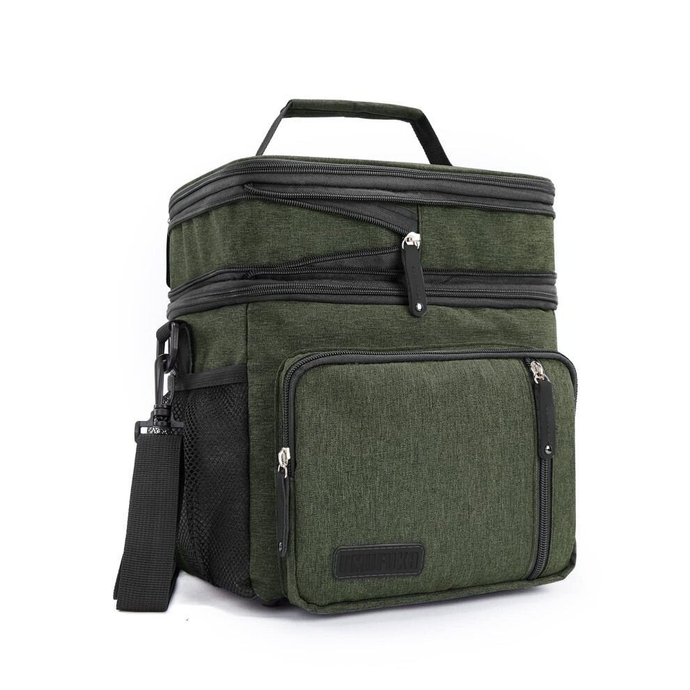 Borsa Termica Per Il Pranzo Umufuka Da Uomo E Da Donna, Con Doppio Scomparto, 2 Capienti Contenitori Per Il Pranzo Riutilizzabili E Resistenti Al-image