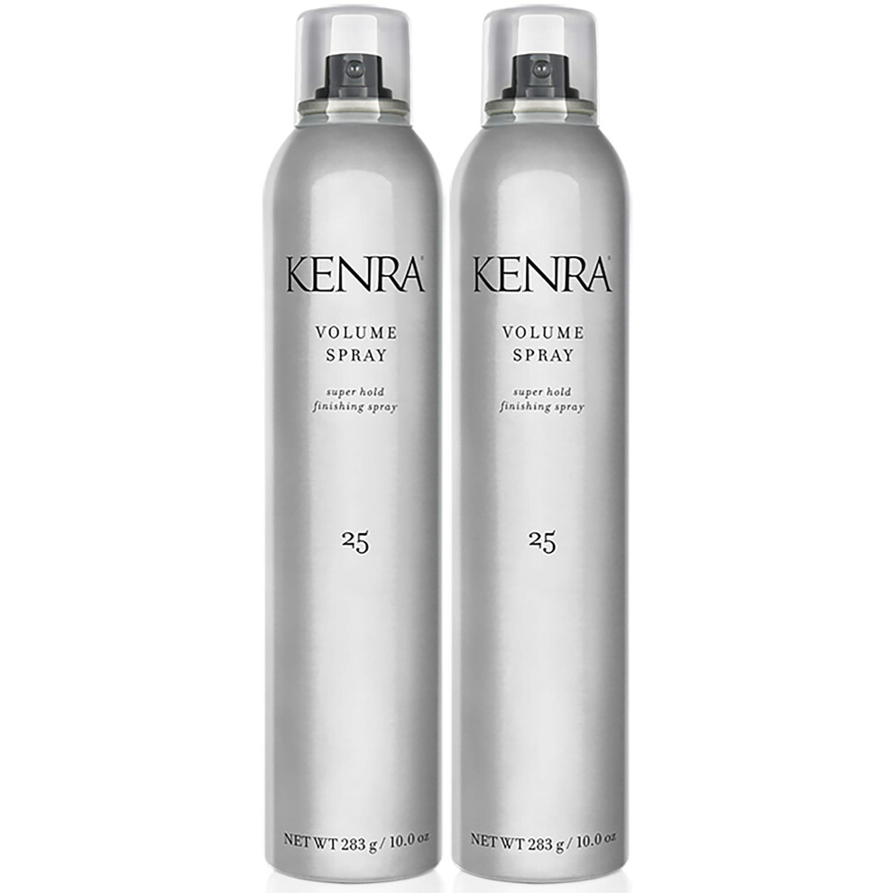Kenra Volume Spray 25 50% Super Hold Finishing & Styling Hairspray Flake-free & Fast-drying Wind & Humidity Resistance All Hair Types 10 oz (2-Pack)