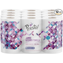 Amazon Brand - Presto! Jumbo Kitchen Roll, 3-ply, Str