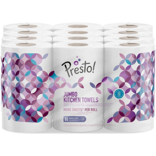 Presto Amazon Brand - Presto! Jumbo Kitchen Roll, 3-ply, Str 1