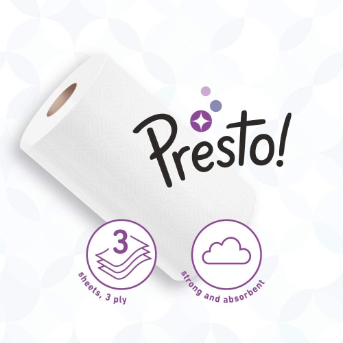 Presto Amazon Brand - Presto! Jumbo Kitchen Roll, 3-ply, Str 2