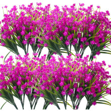 (Purple) Artificial Flowers, 20 Bundles Outdoor Fake Flowers for Decoration UV Resistant Faux Plastic Plants Garden Porch Window Box Décor