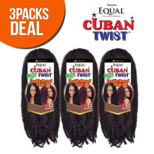 Freetress Equal Kunsthaar-Zpfe, doppelstrngiger kubanischer Twist-Zopf, 40,6 cm (3er-Pack 1)