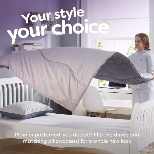 Slumberdown (Embossed Waffle, King) Back to Uni Duvet & Pillow Bundle 2