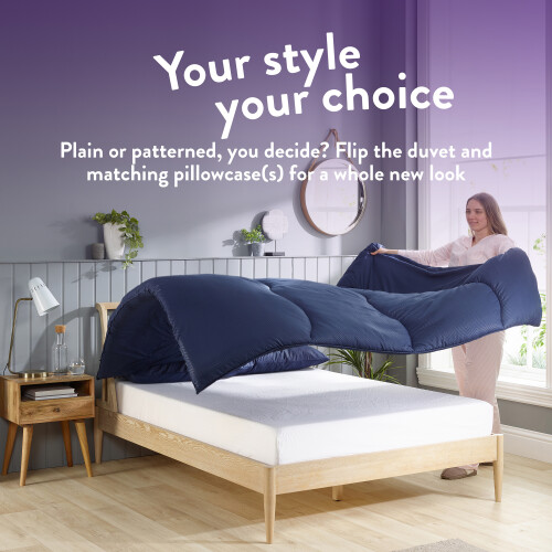 Slumberdown (Embossed Herringbone, Single) Back to Uni Duvet & Pillow Bundle 2