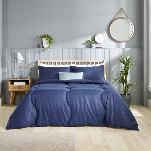 Slumberdown (Embossed Herringbone, Single) Back to Uni Duvet & Pillow Bundle
